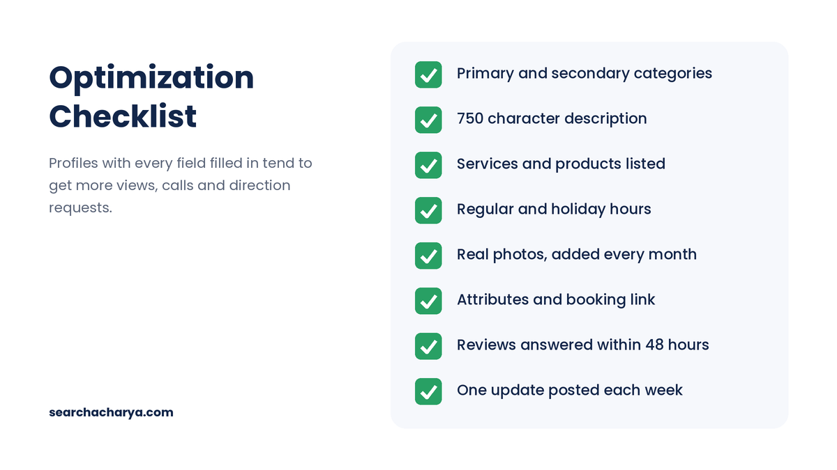 Google Business Profile optimization checklist